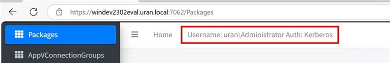 Portal header with account and sign-in method