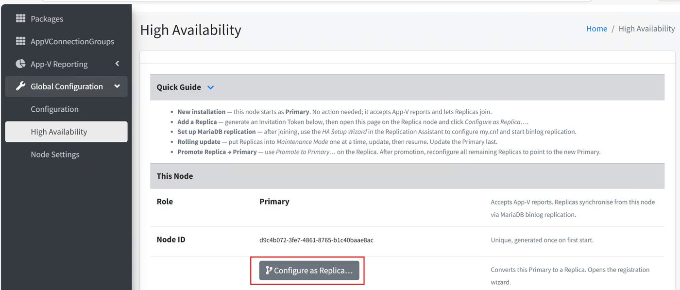 High availability: join a replica node to the cluster